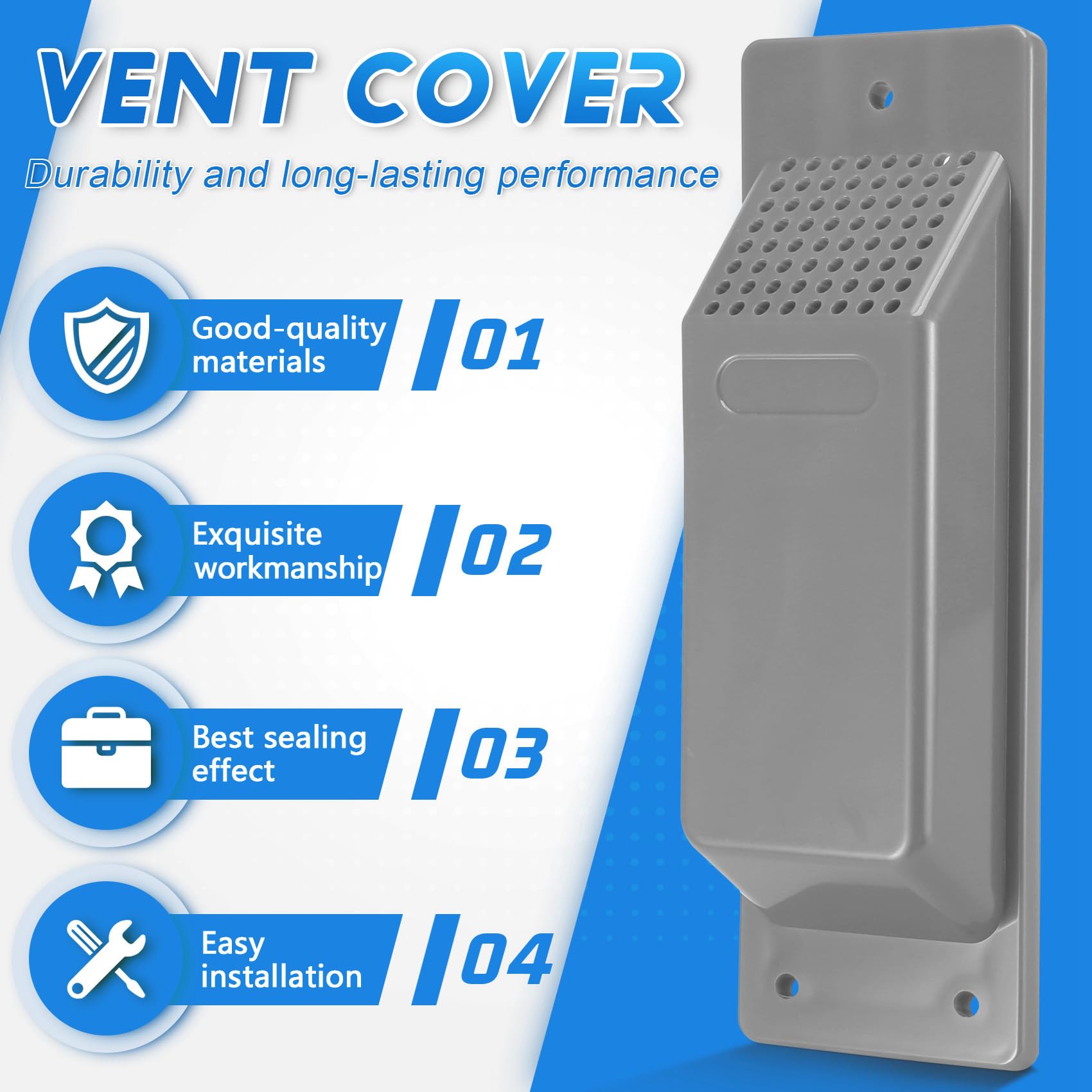 Nagoyuki Kit de ventilación de aire para contenedores de envío, 8 piezas, accesorios de contenedor de envío, kit de ventilación de flujo gris