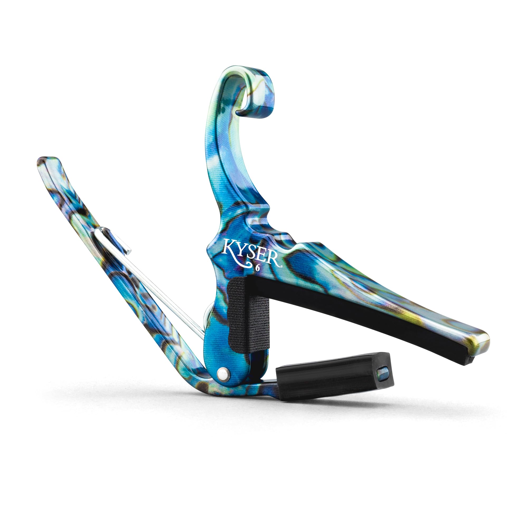 Kyser Quick-Change Capo for 6-string acoustic guitars (Abalone), 3.25 x 4 x 0.5 inches