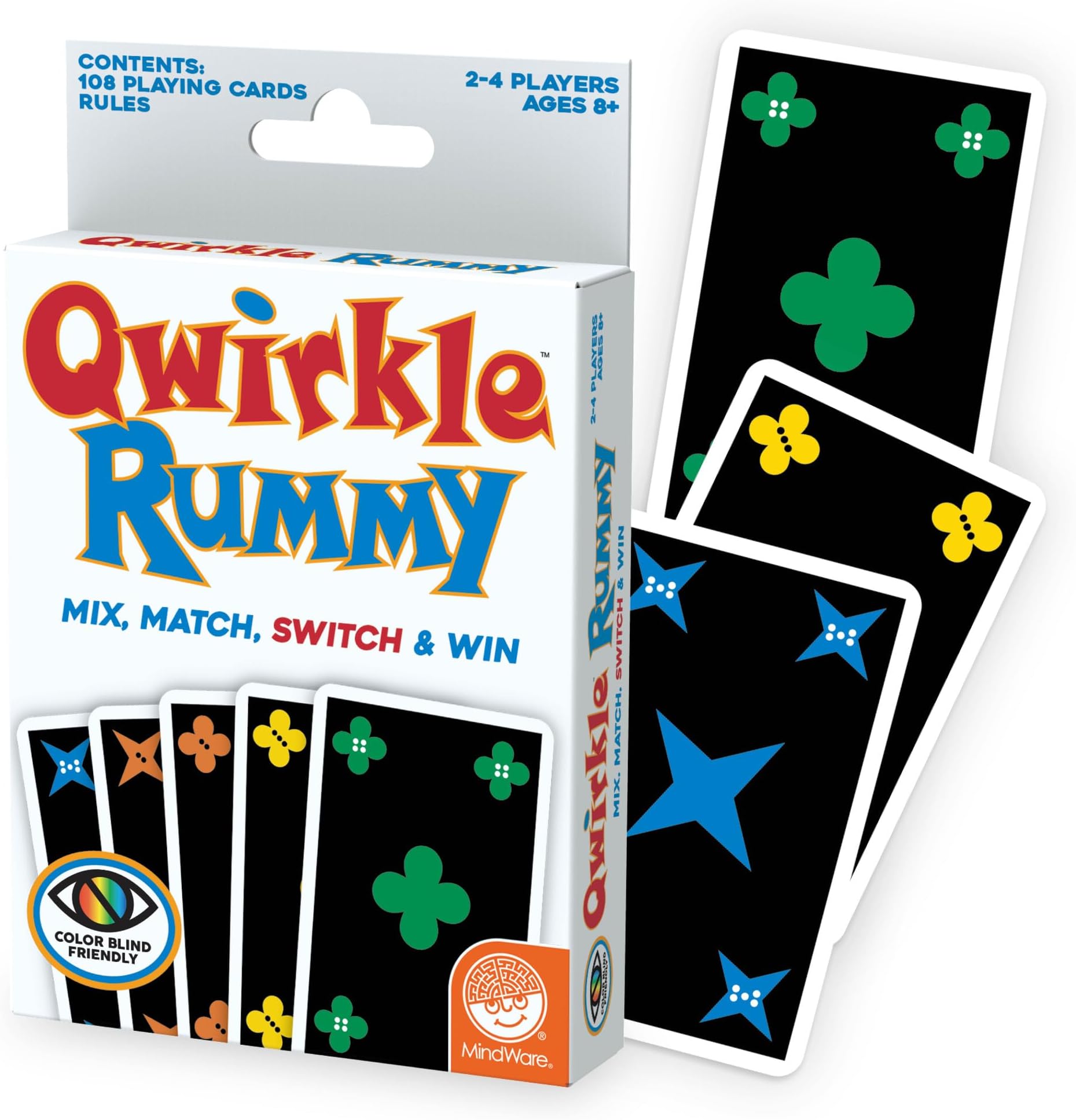 Qwirkle Rummy Card Game - Strategy Games for Adults and Family - Fun Family Games & Party Games for Adults - Match Shapes & Colors, Score Qwirkles to Win - Ages 8 and Up