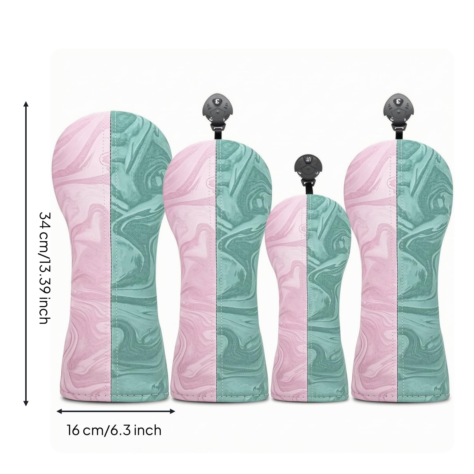Funda para Cabeza de Palo de Golf Cubierta de Driver Protector Accesorio Forro Suave Que Resguarda de Polvo y Golpes Bandas Elásticas para Adecuada
