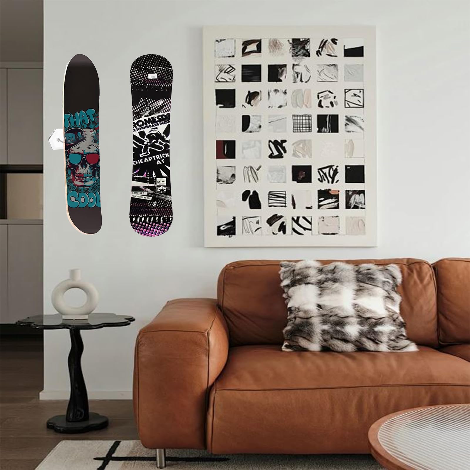 2 Piezas Soporte para Monopatín Transparente, Soporte de Acrílico para Patineta, Soporte de Pared para Monopatín, para Exhibición y Almacenamiento de Tablas de Skate(Transparente)