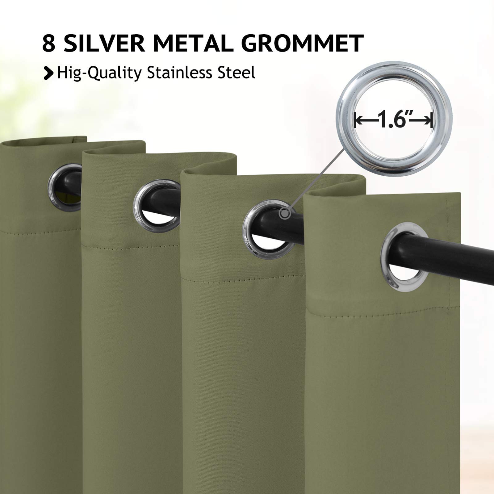 はな様 カーテン Amazon｜COSVIYA ハトメ付き遮光セージカーテン 長さ72インチ 2パネル