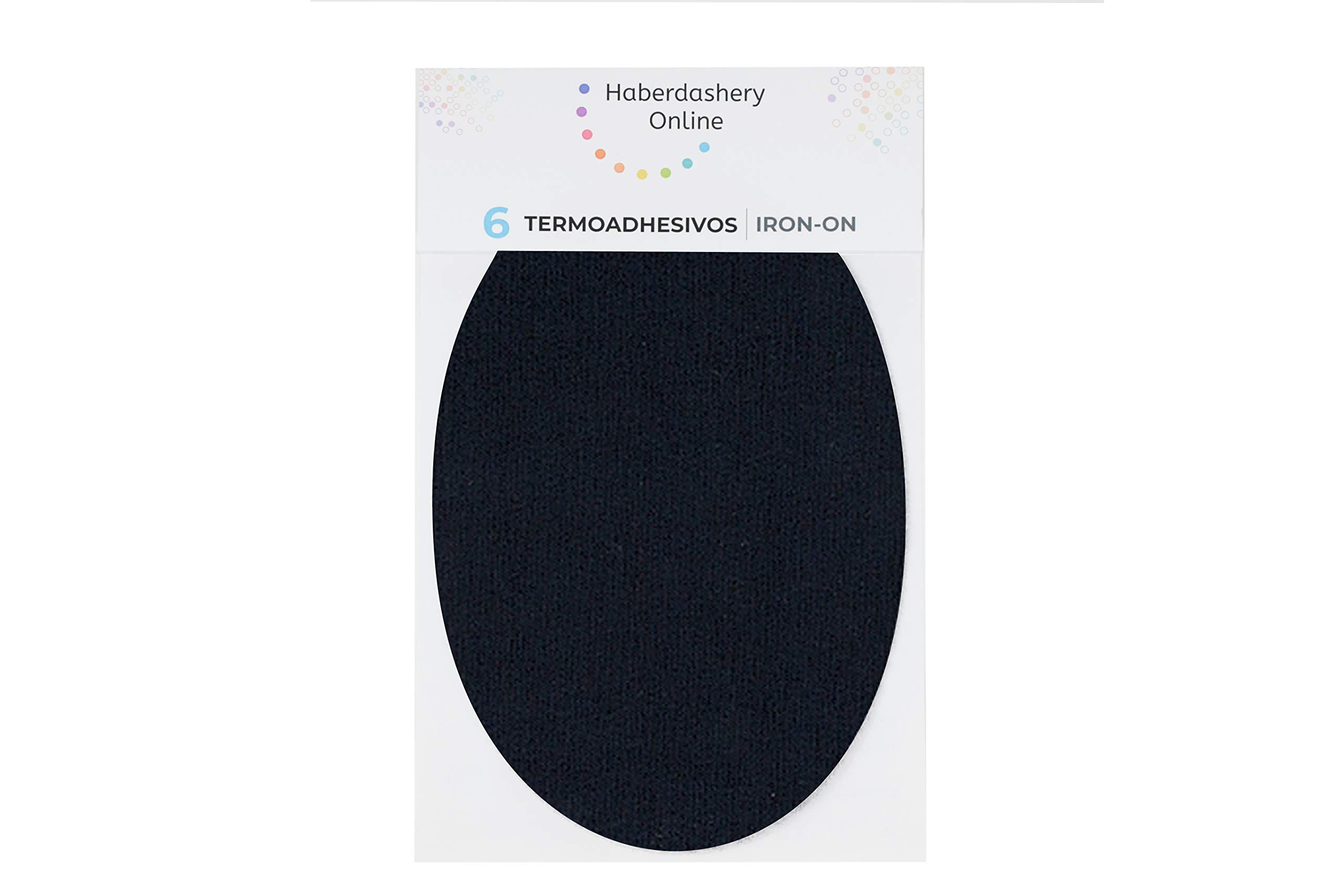 Haberdashery Online - Iron-On Patches for Tracksuits & Sportive Clothing, 6 Elbow or Knee Patches, Easy to Use, Durable, 5.47x3.66 inch, Black, 50% Polyester 50% Cotton