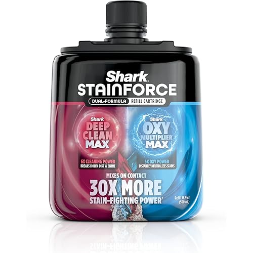 Shark StainForce Dual-Formula Refill Cartridge, Stain & Odor Remover for Shark StainForce Portable Stain Cleaner, for Carpet, Area Rug, Upholstery, Cars, 16.9oz, HXCM500