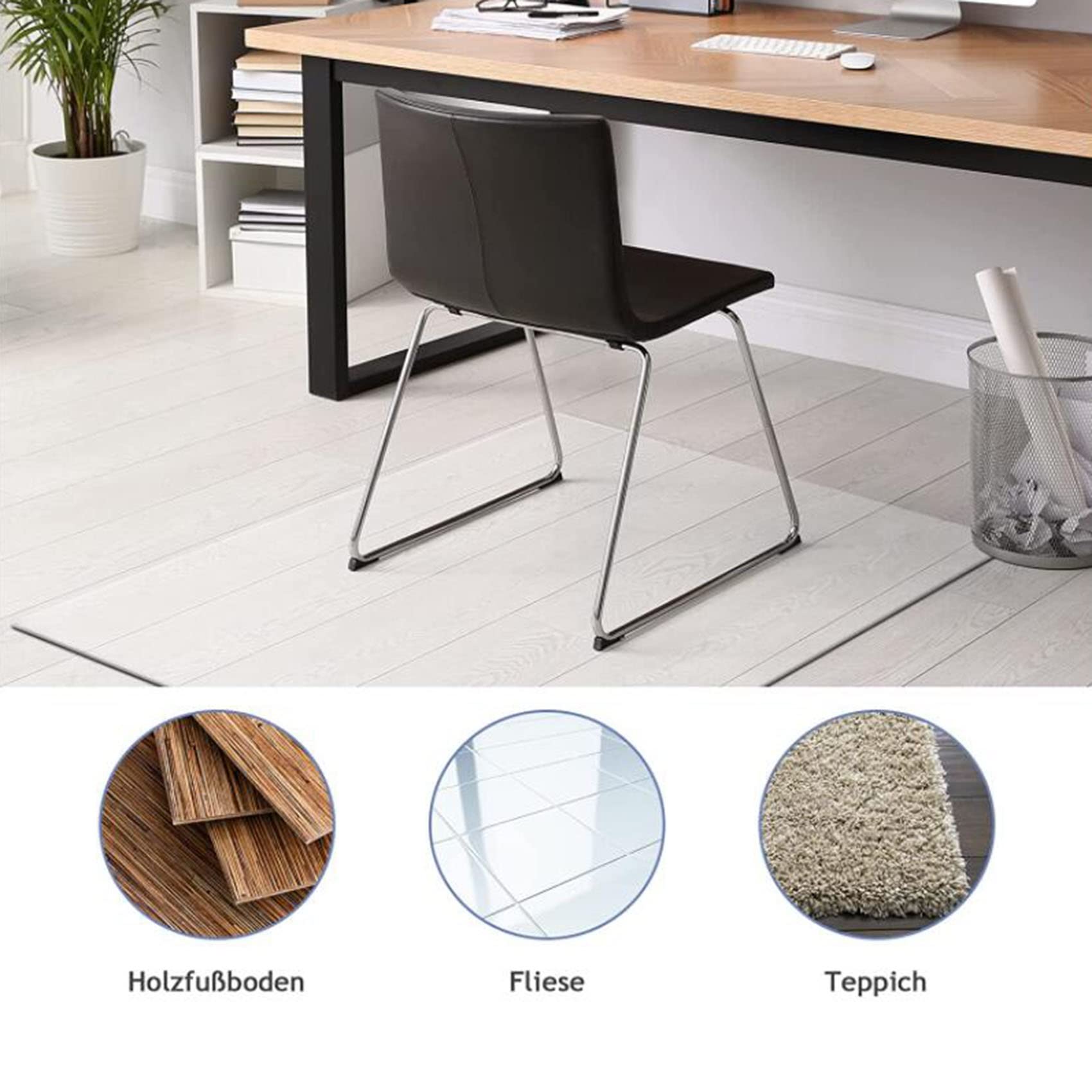 Tapis de protection de sol en plastique vinyle transparent antidérapant pour couloir, entrée, cuisine, tapis de protection imperméable de 140 cm de large, durable, antidérapant pour la maison ou le