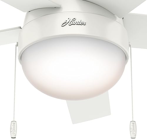 Miniatura 4 de Hunter Ventilador de techo contemporáneo de 46 pulgadas con luz en bronce Premier (renovado) (blanco frío)