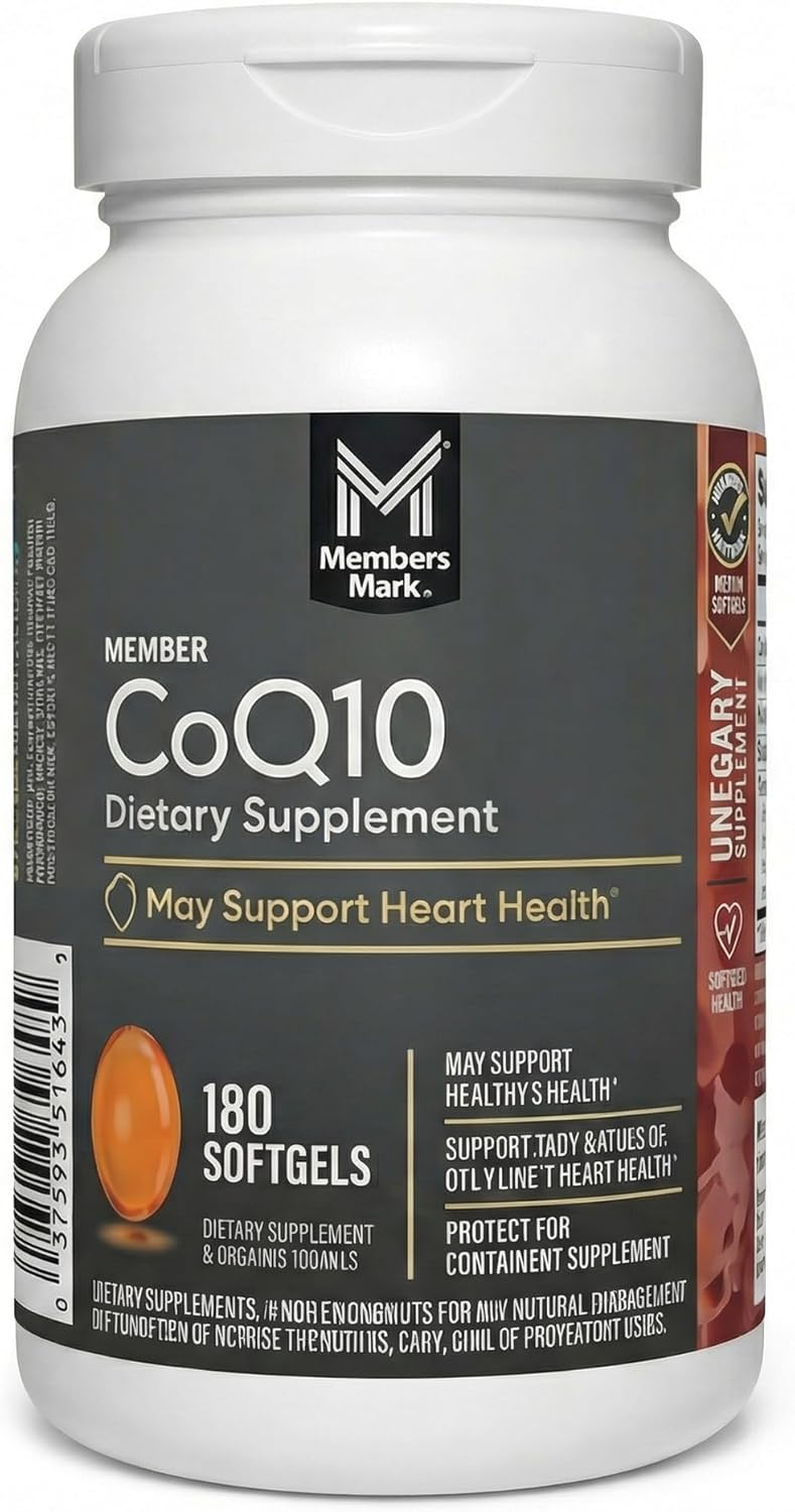 CoQ10 200mg Softgels 180 Count, Coenzyme Q10 (Ubidecarenone), Co Q 10 200 Mg, Q10 Daily Use Format