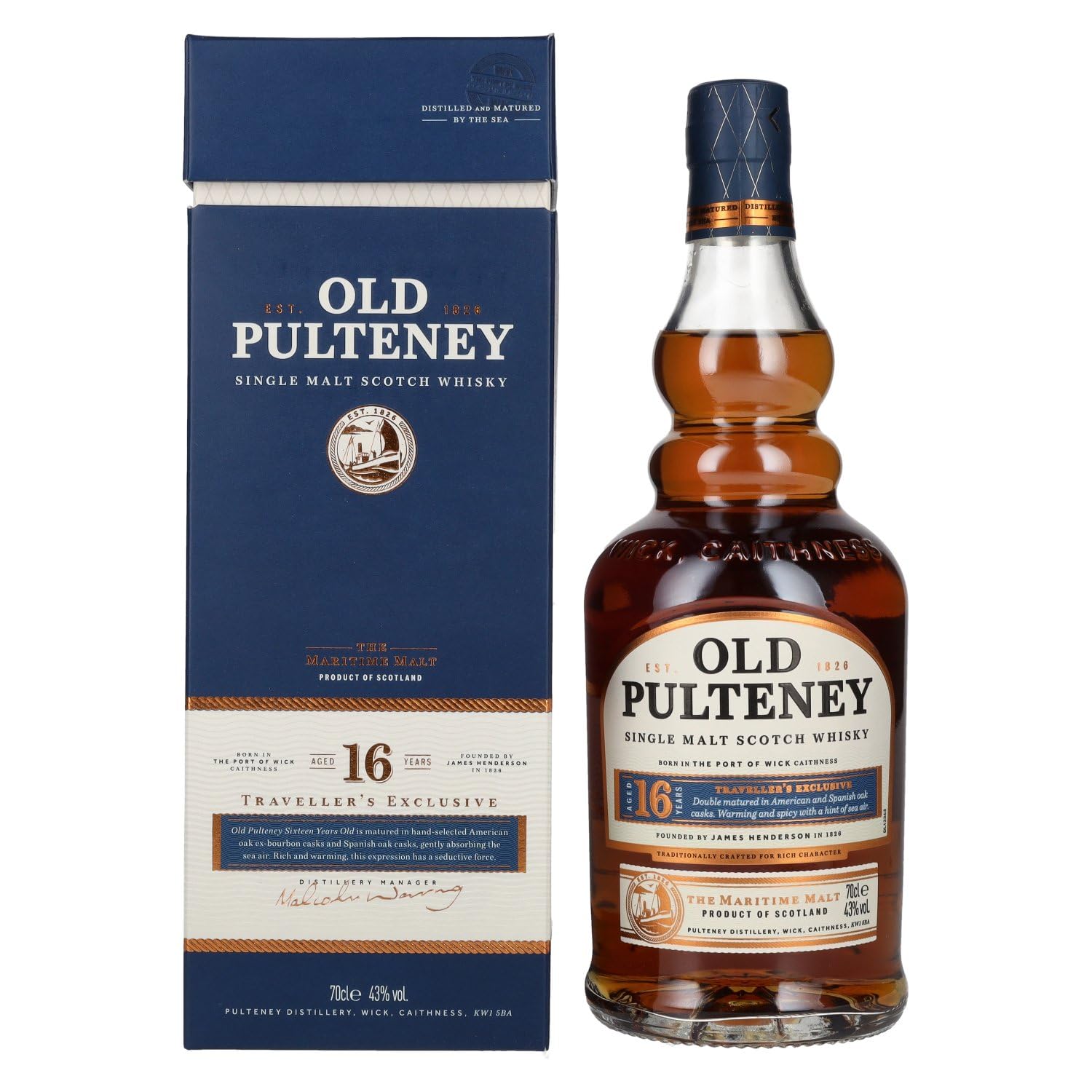 Pulteney Old 16 Years Old Single Malt Traveller's Exclusive 43% Vol. 0,7L In Geschenkbox product image