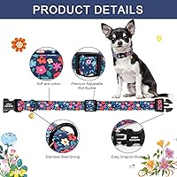 Vista 20 de Unique Style Paws - Collar rosa con hebilla de metal, duradero y lindo para perros pequeños a grandes