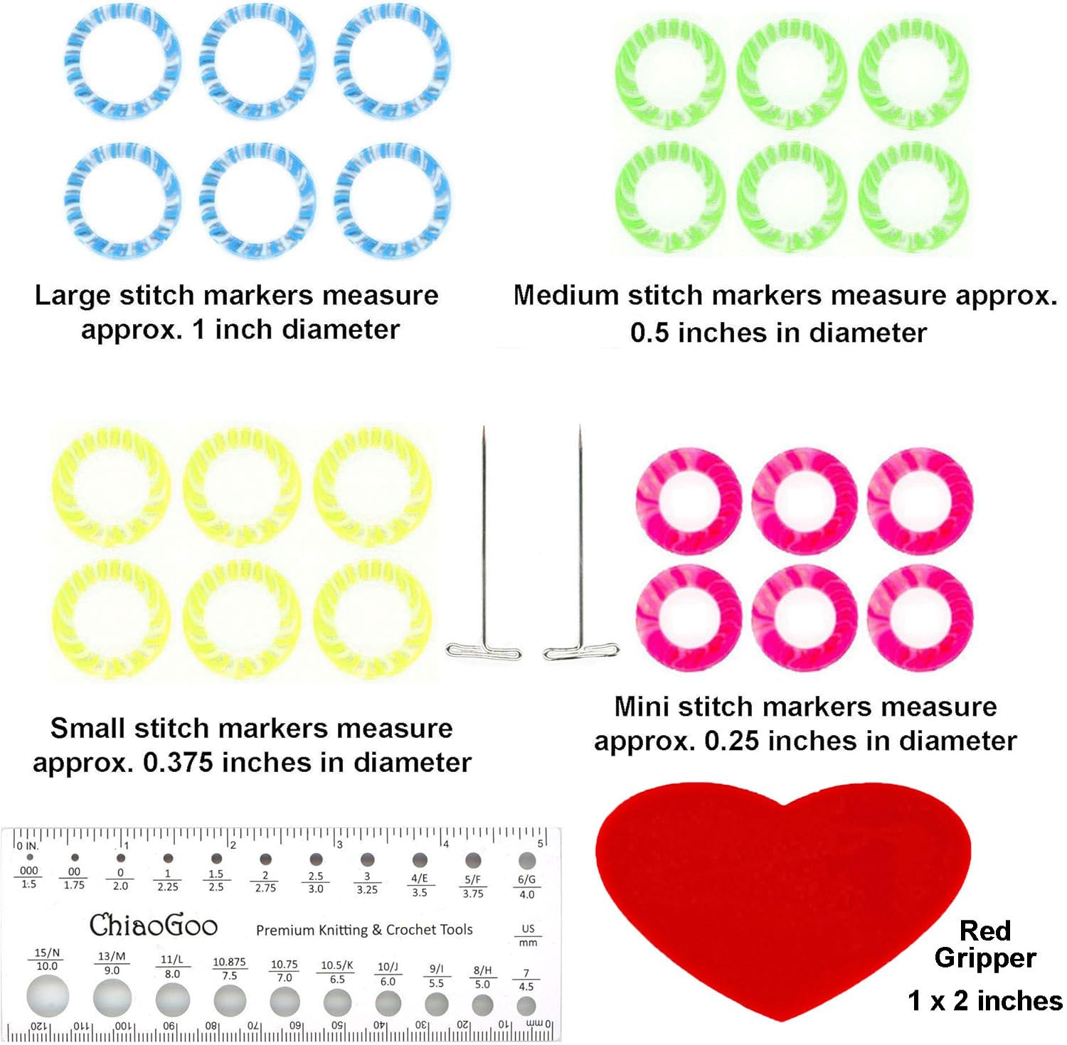 ChiaoGoo Knitting Needles Wymienny zestaw igieł z bambusa 10 cm z 1 artystyczną torebką projektową Artsiga 2400-C