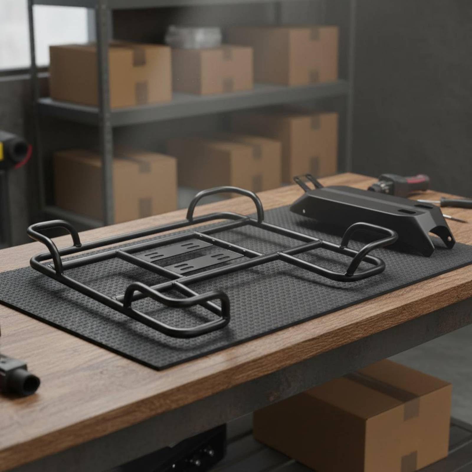 Motorrad Gepäckträger Motorrad Heckträger Transportträger Trägerplatte aus Verdicktem Eisenrohr für Sichere Befestigung von Lieferboxen Und Taschen, Style to 1