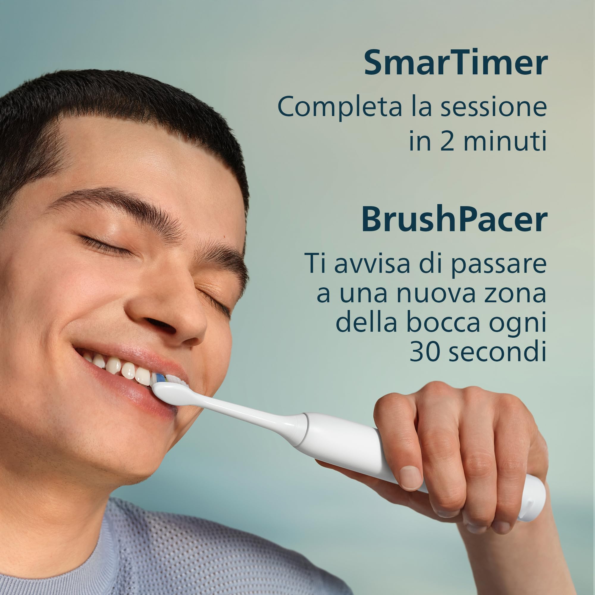 Philips Sonicare Serie 3100 - Spazzolino elettrico sonico con sensore di pressione, 3 intensità, EasyStart, SmarTimer, autonomia 14 giorni, custodia, bianco, HX4033/21, [Nuovo]
