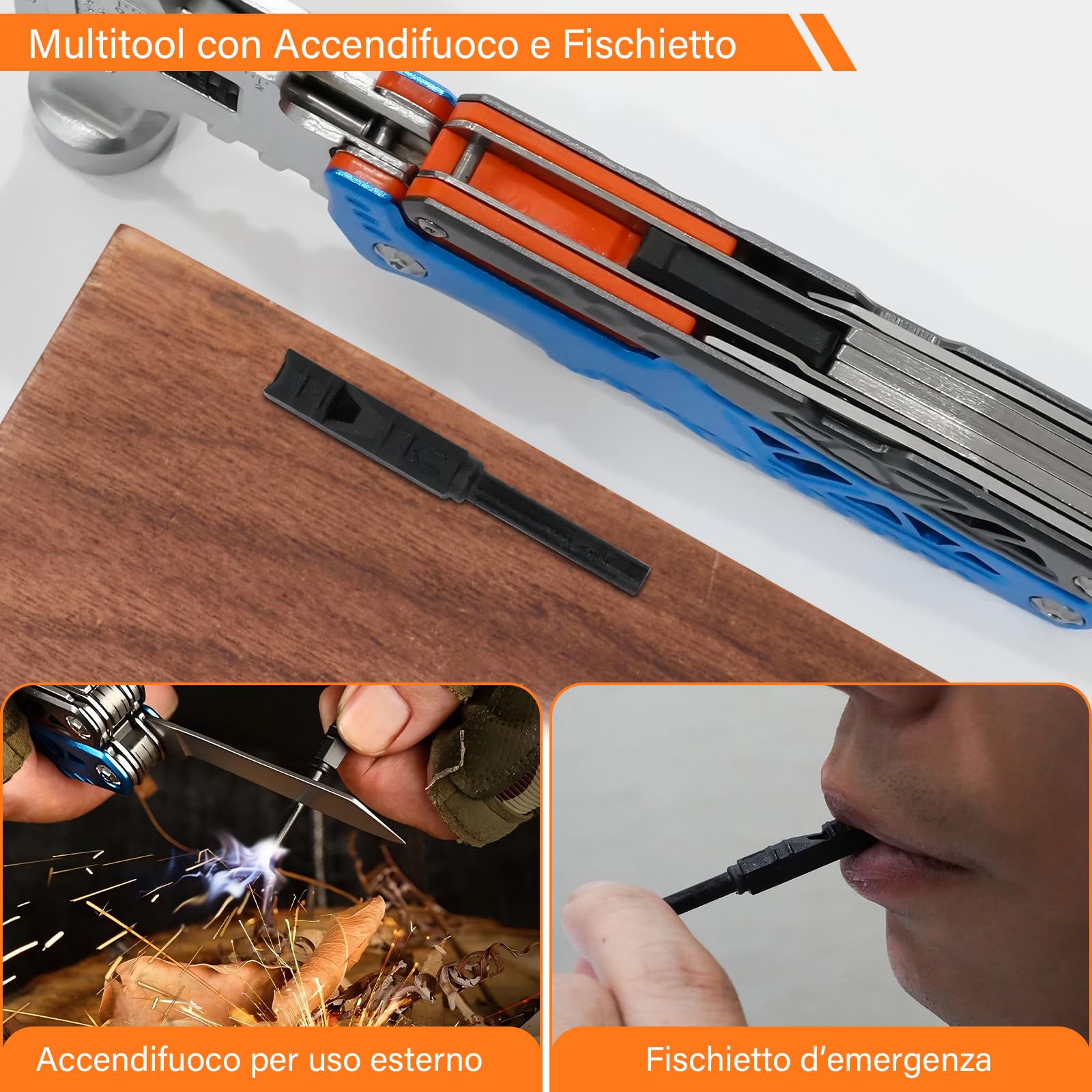 Pinza Multiuso, Coltello Multiuso in Acciaio Inossidabile, Pinza Multifunzione in Coltellino Svizzero con Apribottiglie, Cacciavite, Attrezzi EDC, Ideale per il Campeggio, Riparazioni