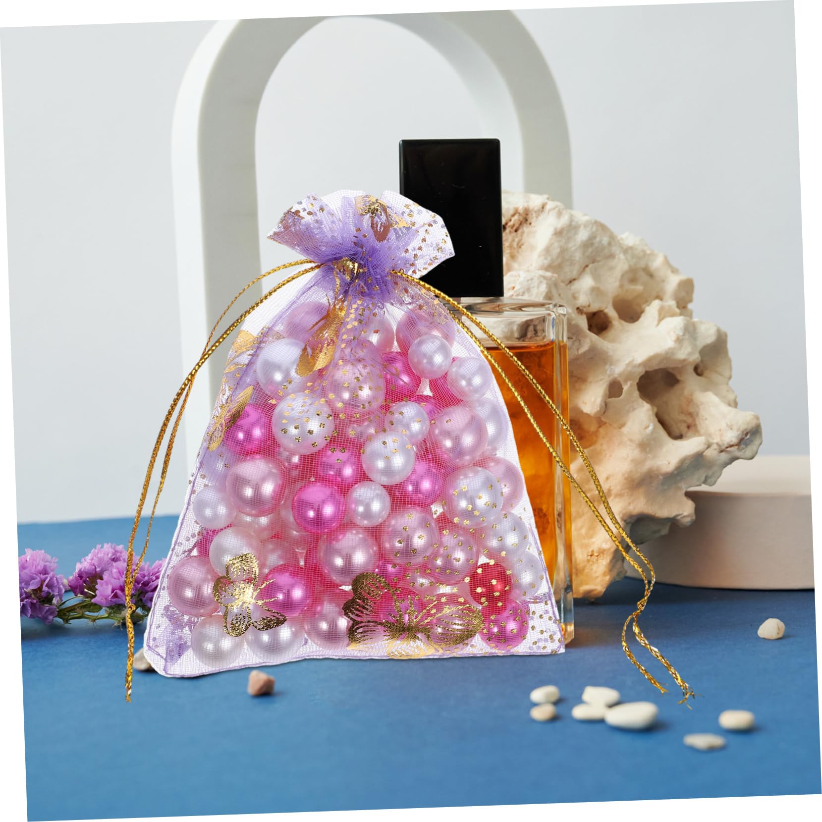 Ipetboom 4 Set Sacchetto In Organza Mini Sacchetti Con Coulisse Sacchetti Per Caramelle Sacchetto Per Dolciumi Mini 100 pezzi * 4