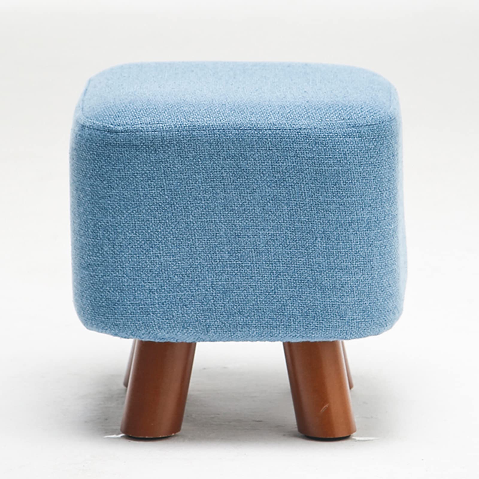 Repose-pieds bleu en lin parfait pour un salon cocooning moderne