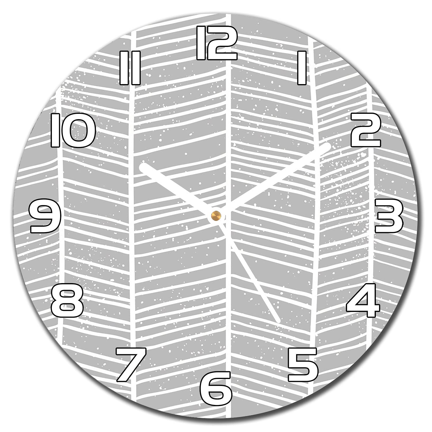 Horloge en verre moderne Herringbone de 30 cm pour déco de cuisine