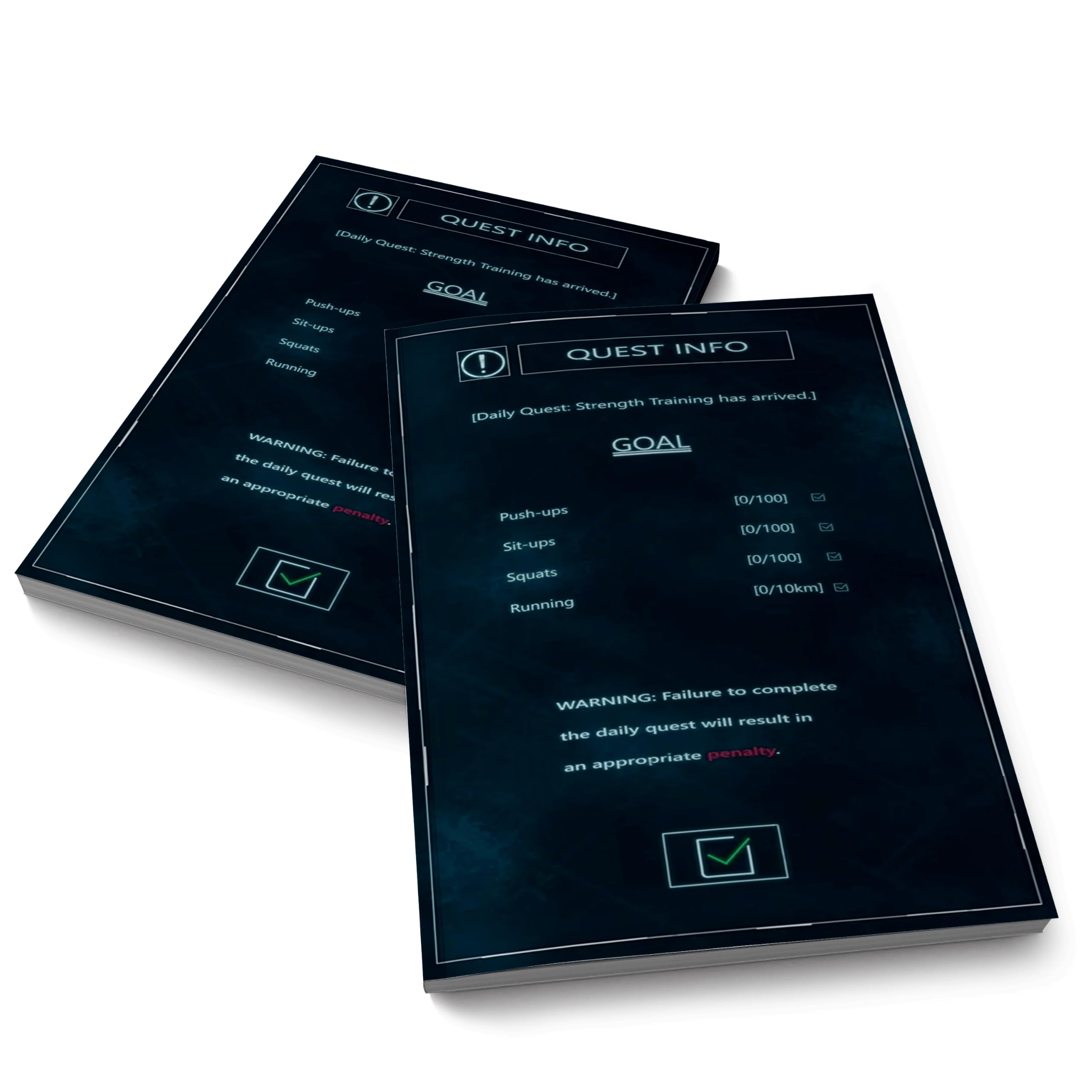 Solo Leveling Daily Quest: The System UI A5 Unruled Planner & Habit Tracker | 100 GSM Plain-image-18