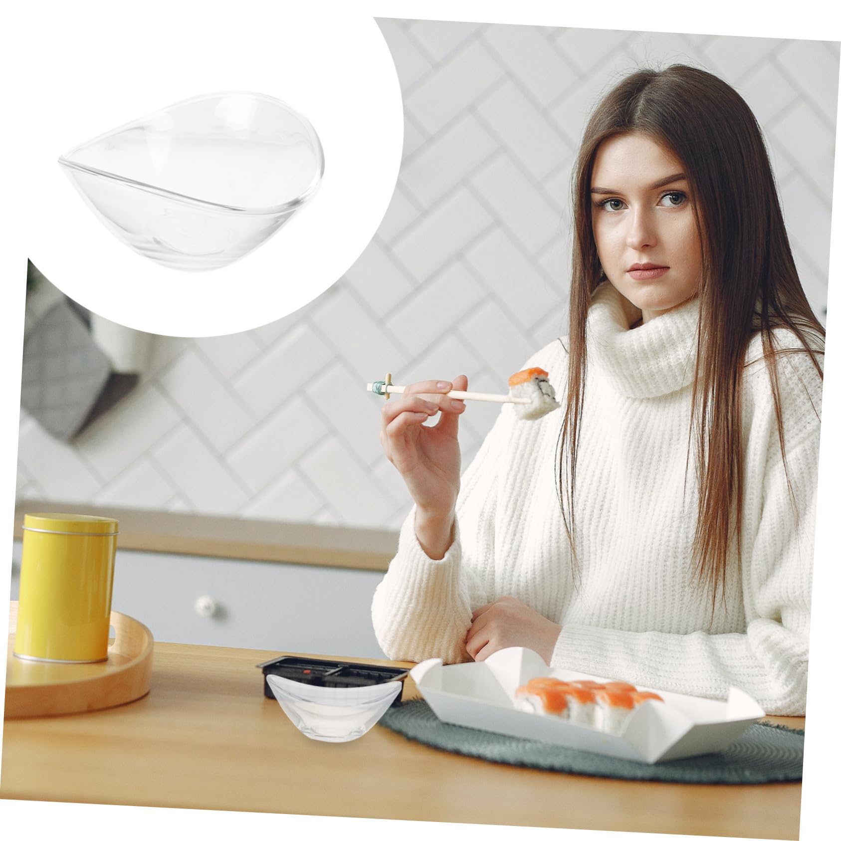 NAMOARLY 2pcs Seasoning Dish Appetizer Plates Seasoning Plates Chic Saucers Sauce Dipping Bowl Ingredient Bowls Soy Sauce Bowls Soy Tableware Sauce Dishes Transparent Dishes Glass re-usable