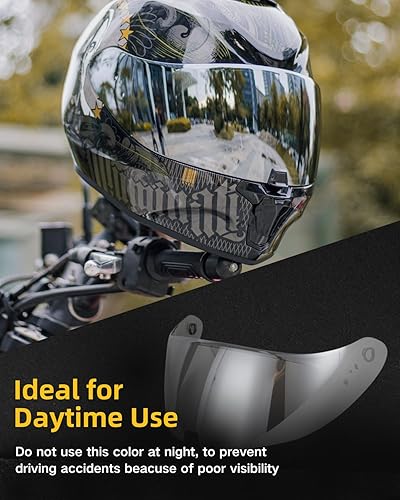 Miniatura 2 de Soman Reemplazo de visera de casco R420, alternativas de protector facial R420 compatibles con protección UV para casco R420 (plata transparente)