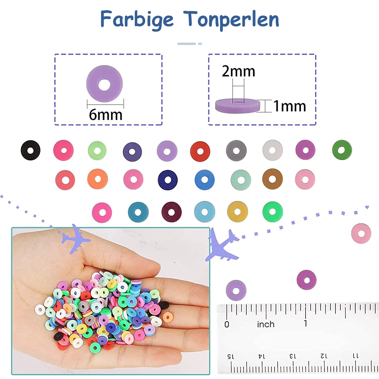 DAHI Heishi-kralen, 4900 stuks, polymeerkleikralen, 6 mm, kleurrijk, platte kralen, kleikralen, knutselset, set voor doe-het-zelf sieraden als halskettingen, bedelarmbanden, cadeau (C