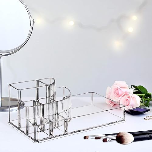 Miniatura 6 de Kryllic Organizador de lápiz labial, organizador de almacenamiento de cosméticos de maquillaje, organizador de plástico transparente con múltiples