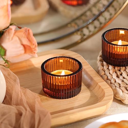 Miniatura 10 de Lanttu Juego de 12 portavelas de color verde, candelabros votivos pequeños para centro de mesa, portavelas de cristal para fiesta y hogar, Navidad,