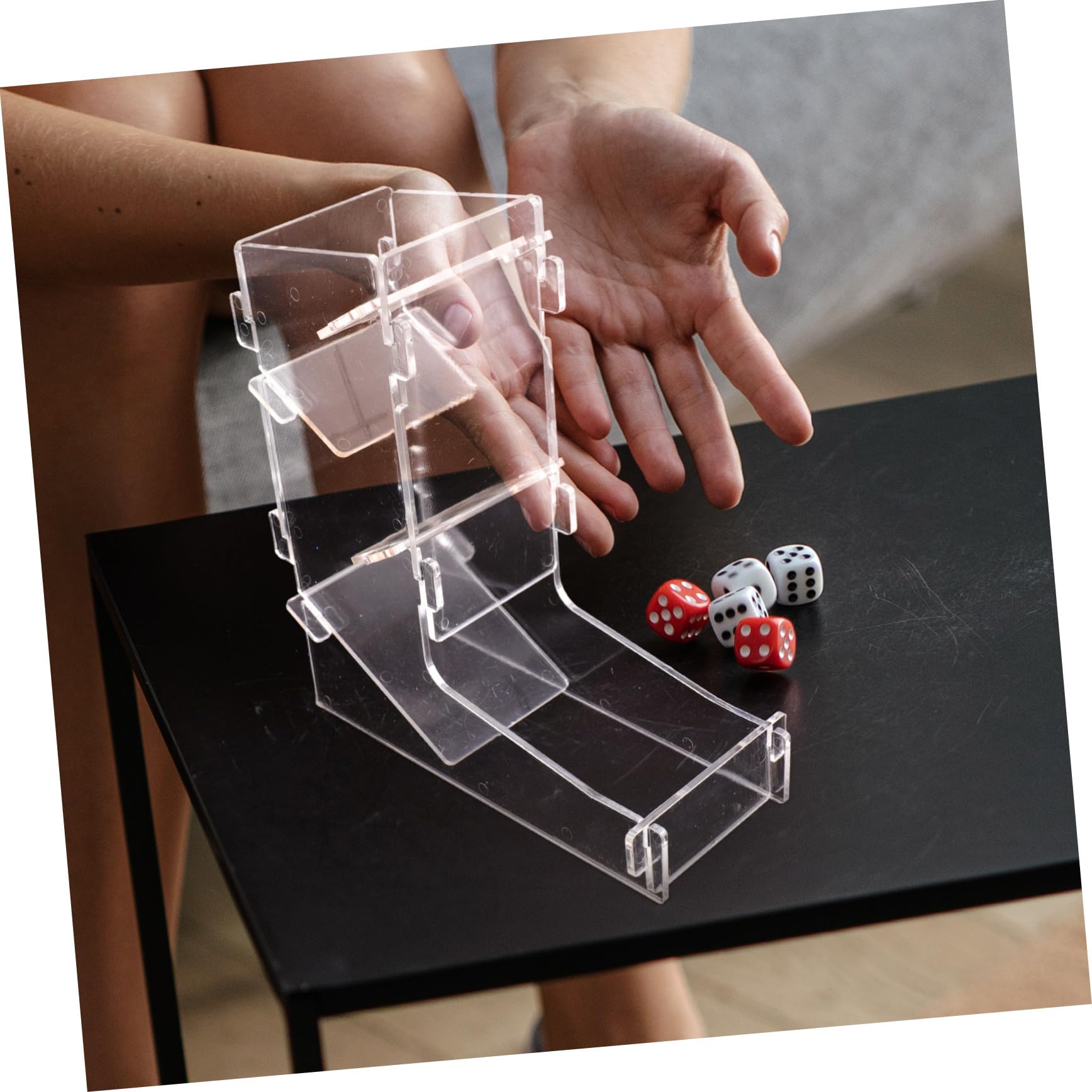 Tour de Dés Portable en Acrylique Léger pour Jeux de Rôle sur Plateau, Distributeur de Tour de Jeu Compact pour Voyages