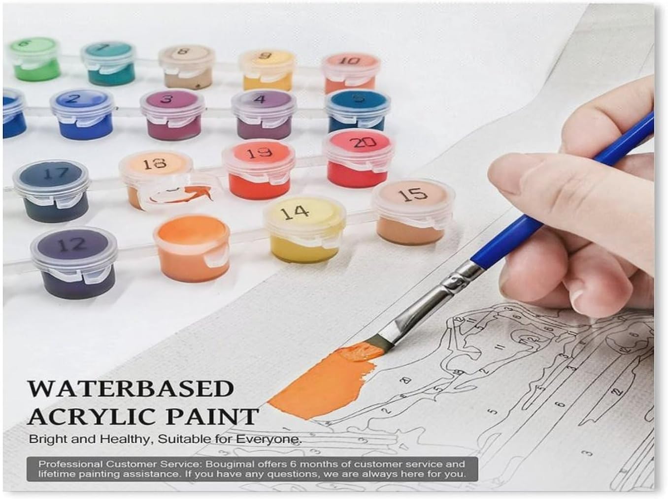 BEAYODKP Paint by Numbers Kits, Colourful Townhouses in Front of the Cathedral of Cobh, County Cork, Ireland, DIY Acrylic Painting by Numbers for Children & Adults & Beginners (50 x 60 cm) 19.6 x 23.6