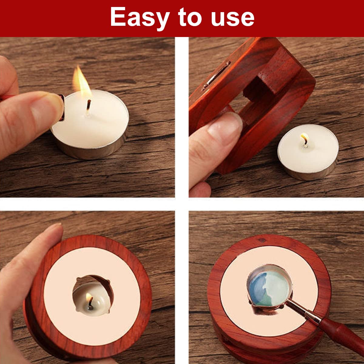 Wax Seal Warmer & Kit - Wax Seal Stamp Set, Beads & Furnace Tool for DIY Wedding Invitations & Arts & Crafts - 2 Piece Set - Image 3