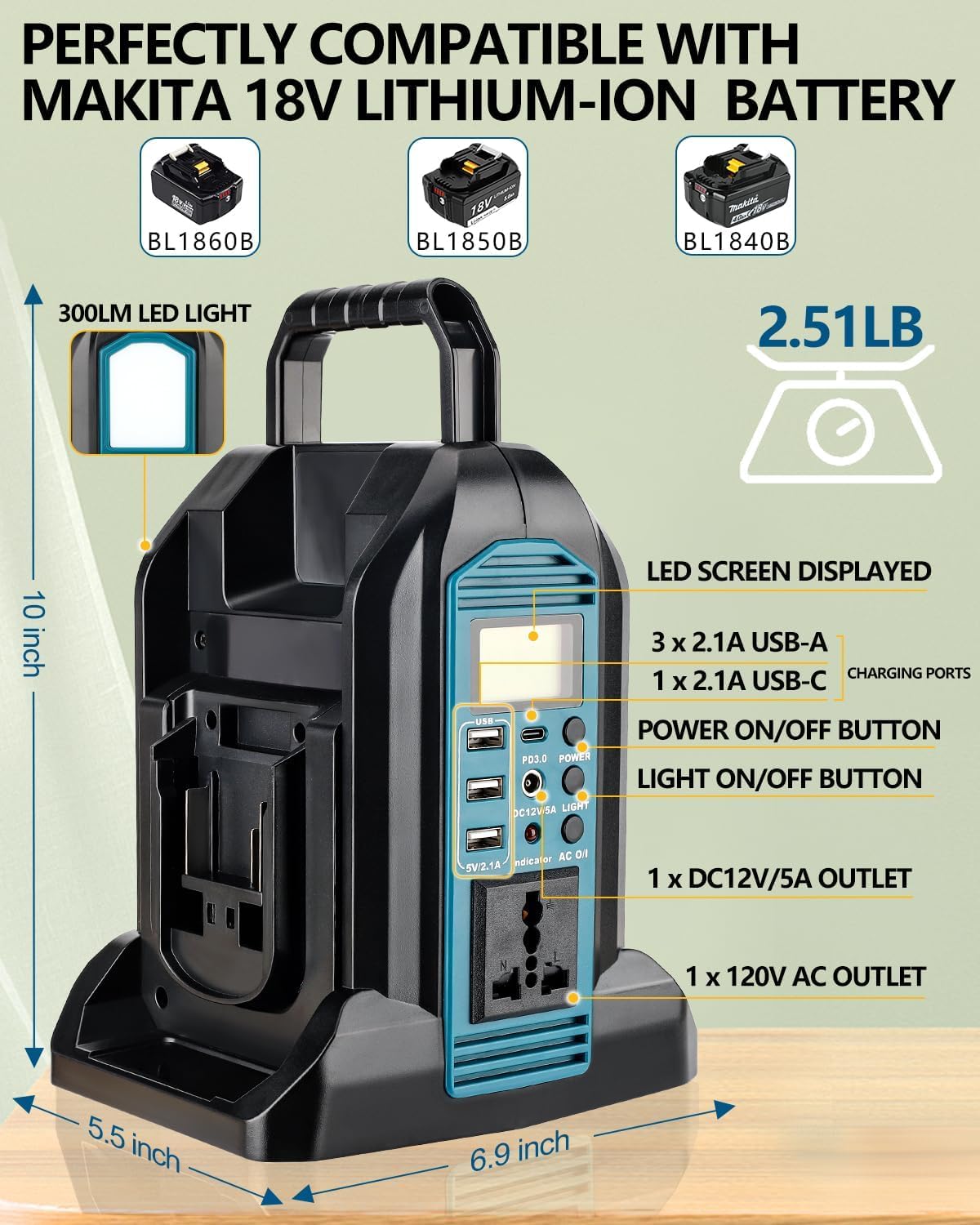 Amazon.co.jp: マキタ18Vバッテリー対応350Wパワーインバーター、2