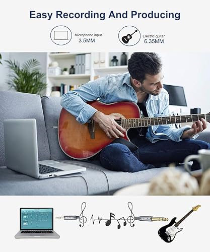 Miniatura 5 de Cable estéreo de 18 a 14 AkoaDa de 0.138 in a 0.250 in, cable de audio estéreo de 6.6 pies 0.250 in 14 pulgadas macho a 0.138 in 18 pulgadas macho