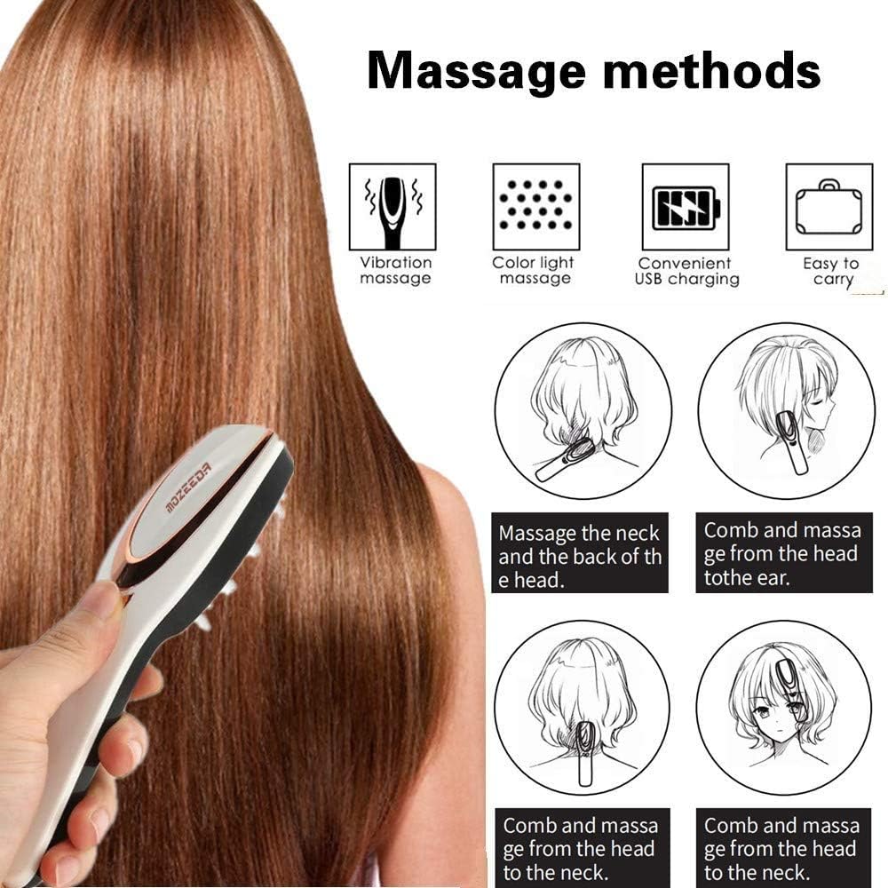 Phototherapie-Kopfhaut-Massagegerät mit Kamm und Bürste zur Haarwachstumsupport, Anti-Haarausfall, USB-Wiederaufladbare Pflege