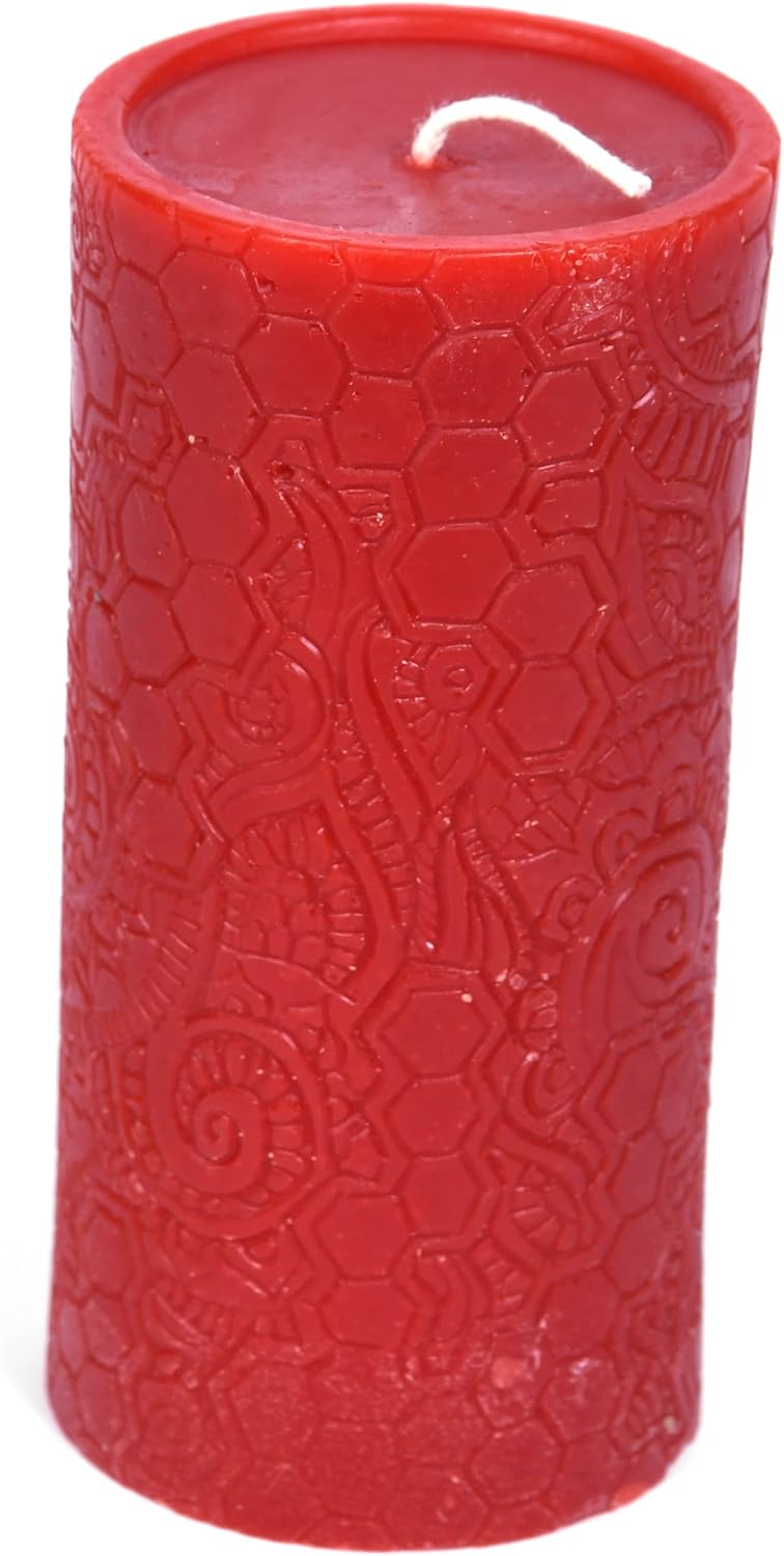 BeeTheLight Beeswax Pillar Candle - 100% Pure Bees Wax - Choose Your Size and Color - Up to 72 Hour Burn Time Fits 3x6 Holder - Approx. 2.6"x5.4" - Unscented - Natural Light Honey Scent