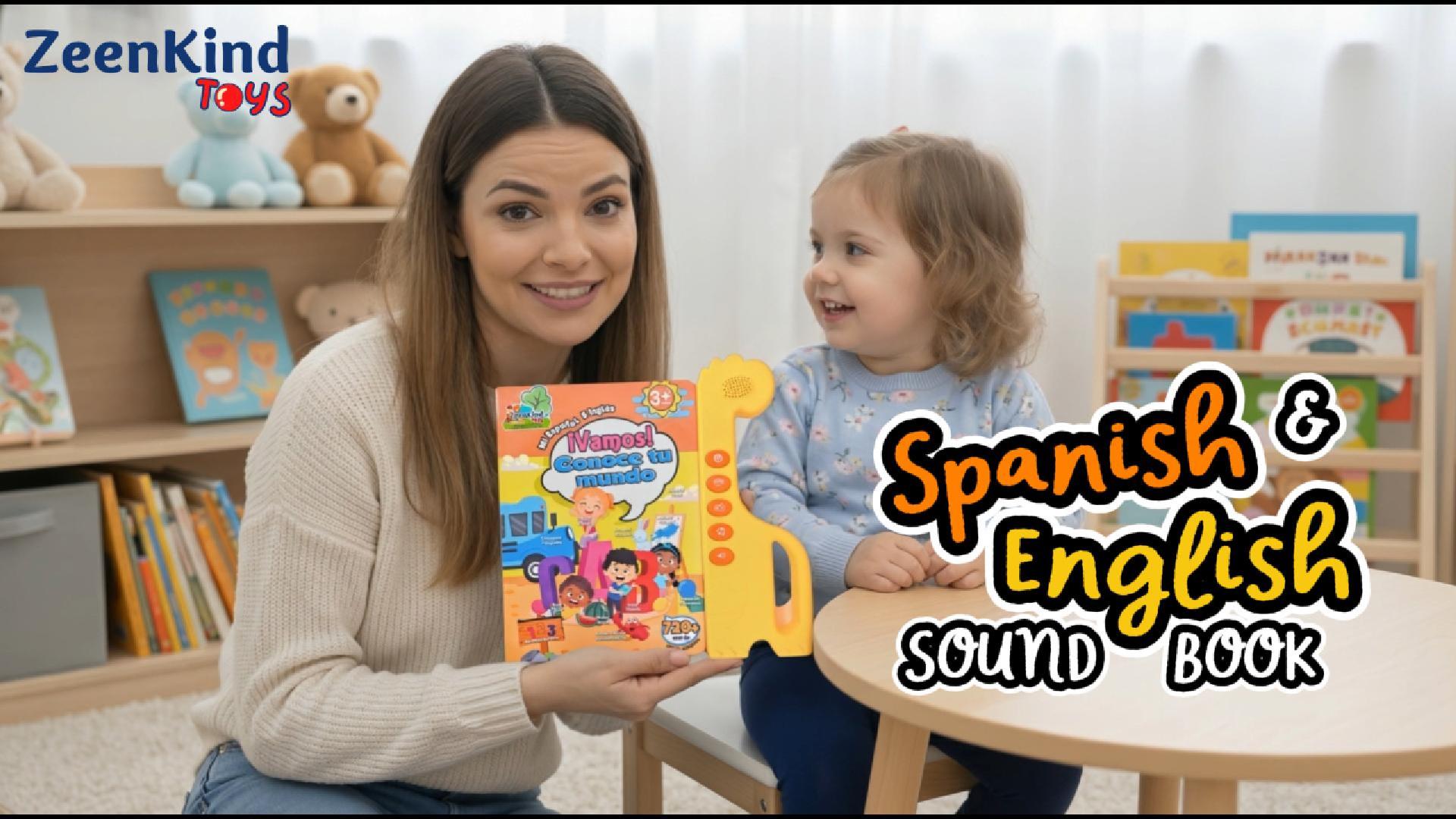 Amazon.com: ZEENKIND Spanish English Sound Book for Kids 2 3 4 5