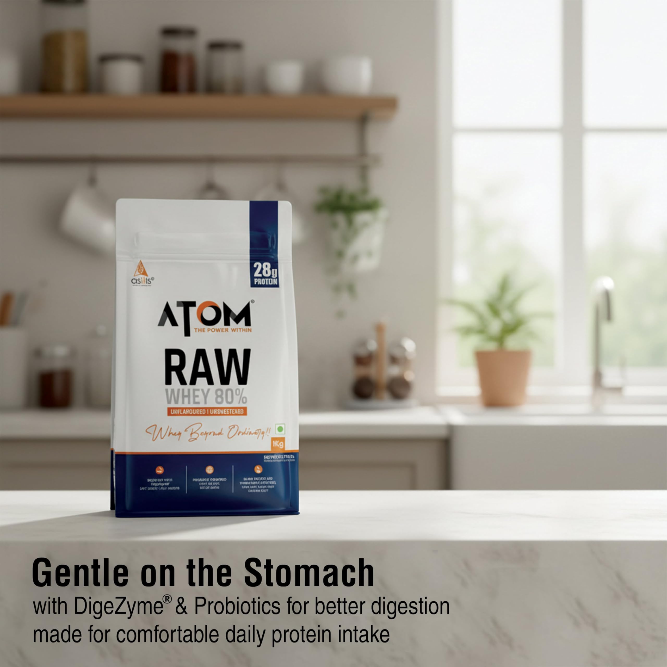 AS-IT-IS ATOM Raw Whey Protein 1kg with Enzymes | 28.5g Protein | USA Labdoor certified | 6.4g BCAA — Amazon image 7