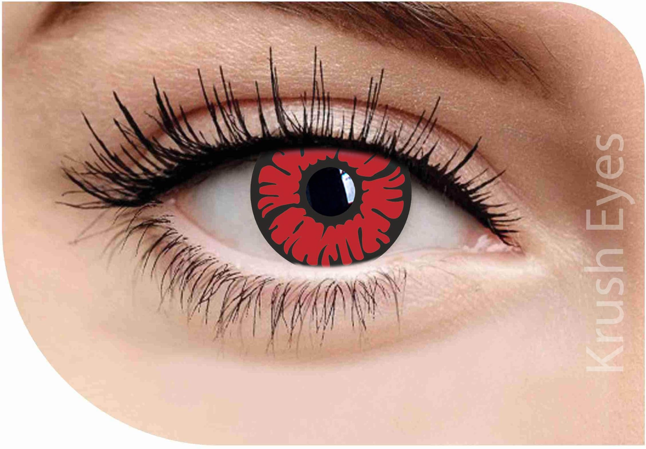 Krush Eyes Crazy and Fancy Look Red Phoenix Madara Eyes Coloured Contact Lenses with Lens Case for women Girl Unisex