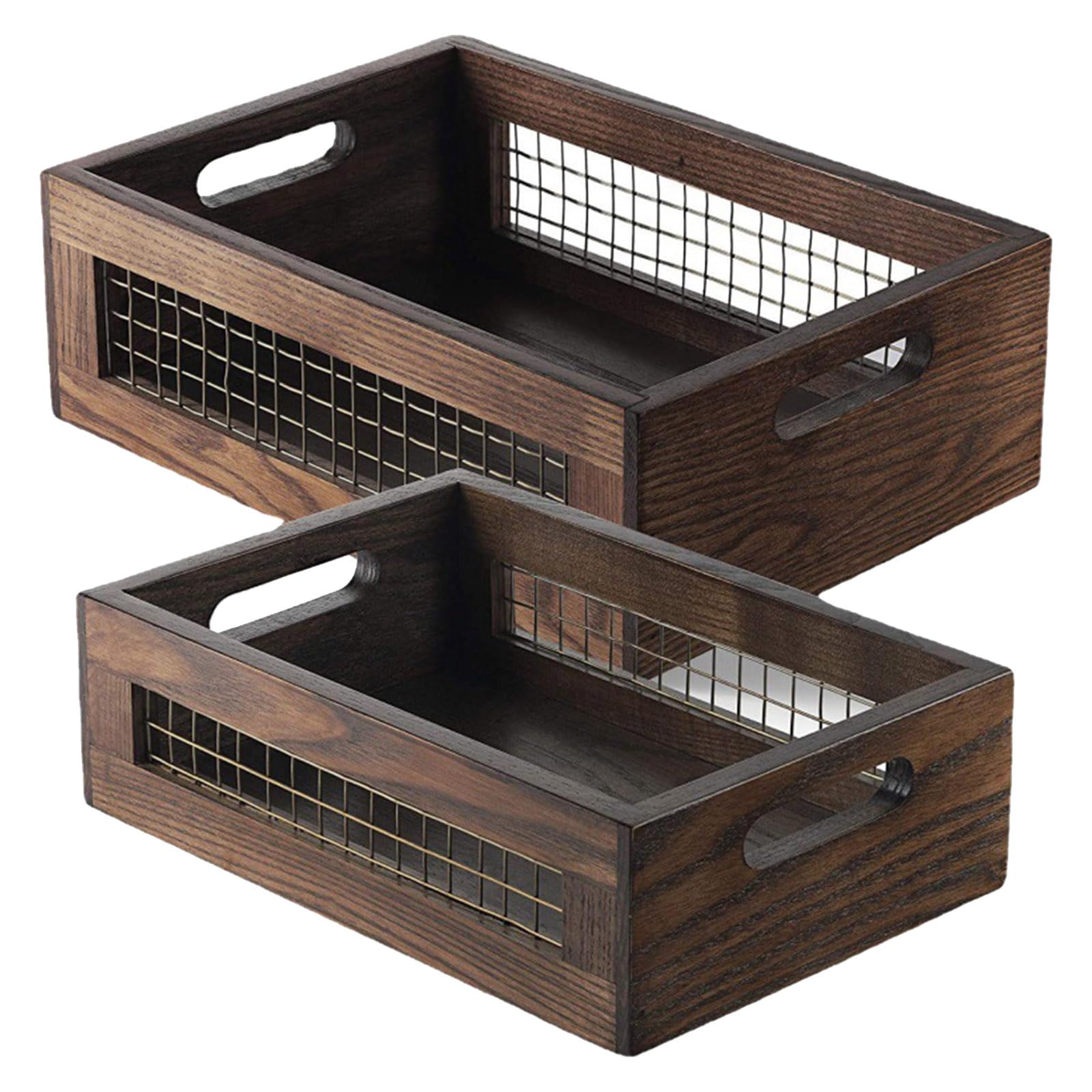 Scatola portaoggetti con Struttura in Filo Legno per cipolle, Aglio, Prodotti secchi in Cucina Conservazione Artigianale in Filo Legno