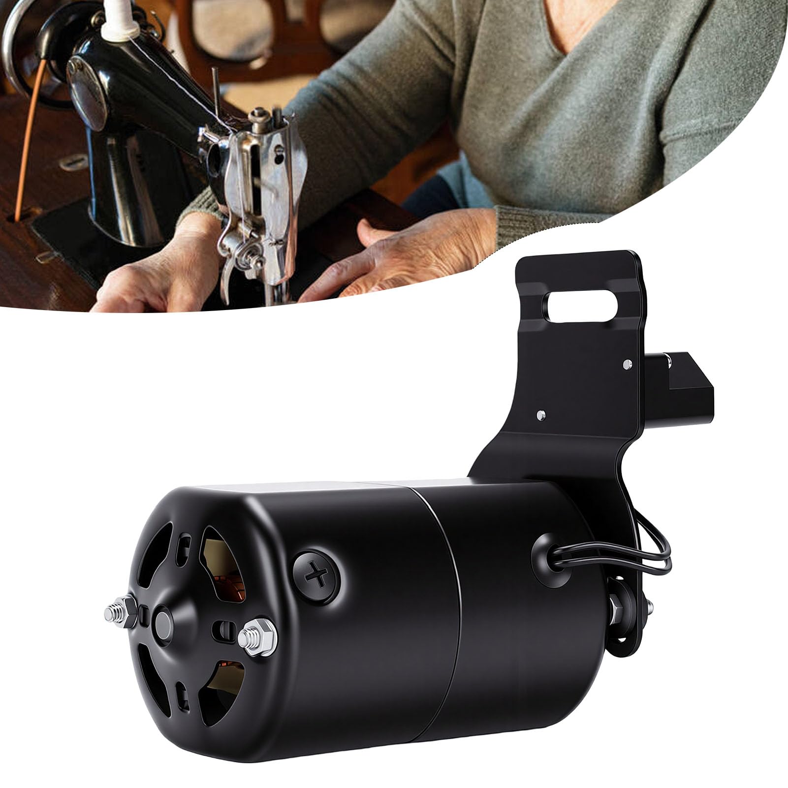 RIZGHWOY Motor de Máquina de Coser 250W 12000RPM, Repuesto con Soporte