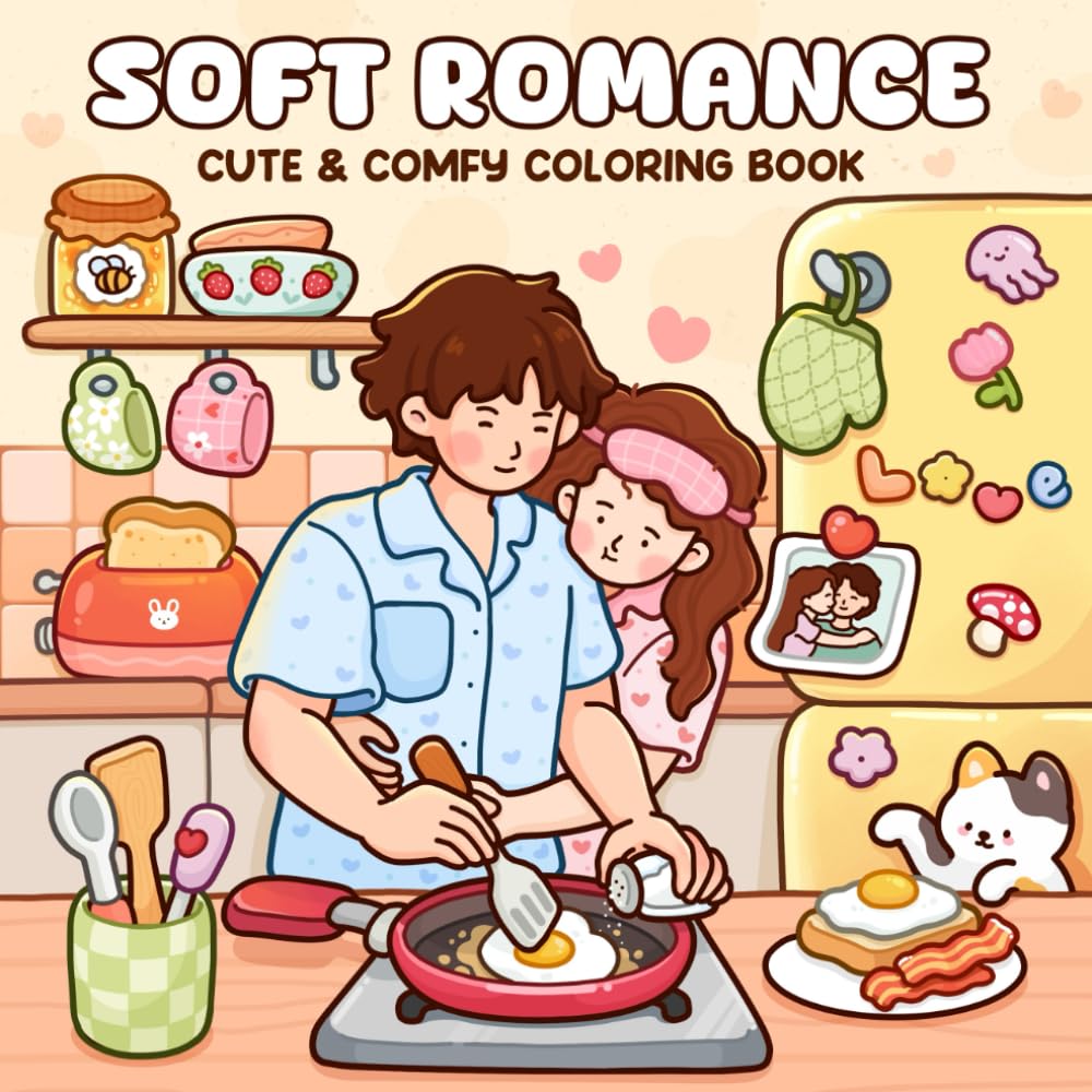 Soft Romance: Coloring Book for Adults and Teens Featuring Romantic Couples in Everyday Love Moments for Relaxation