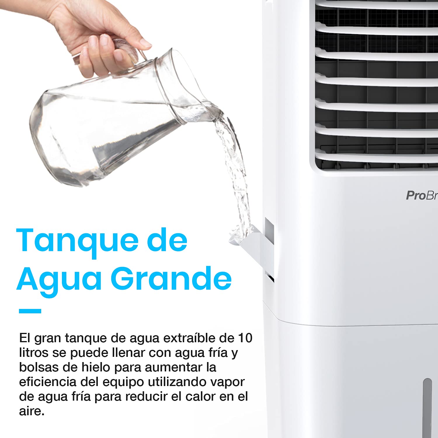 Pro Breeze Aire Acondicionado Portatil Silencioso Depósito 10L, 4 Modos, 3 Velocidades, Temporizador, Oscilación y Mando a distancia. Pinguino - Enfriador de aire