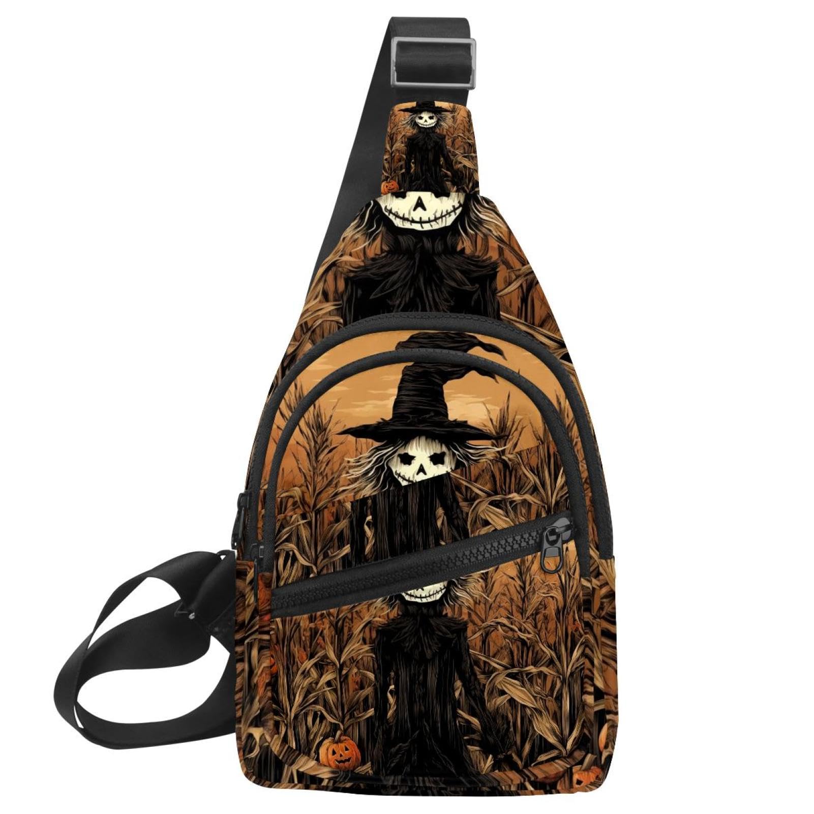 Mochila cruzada de espantapájaros para Halloween ajustable unisex 7