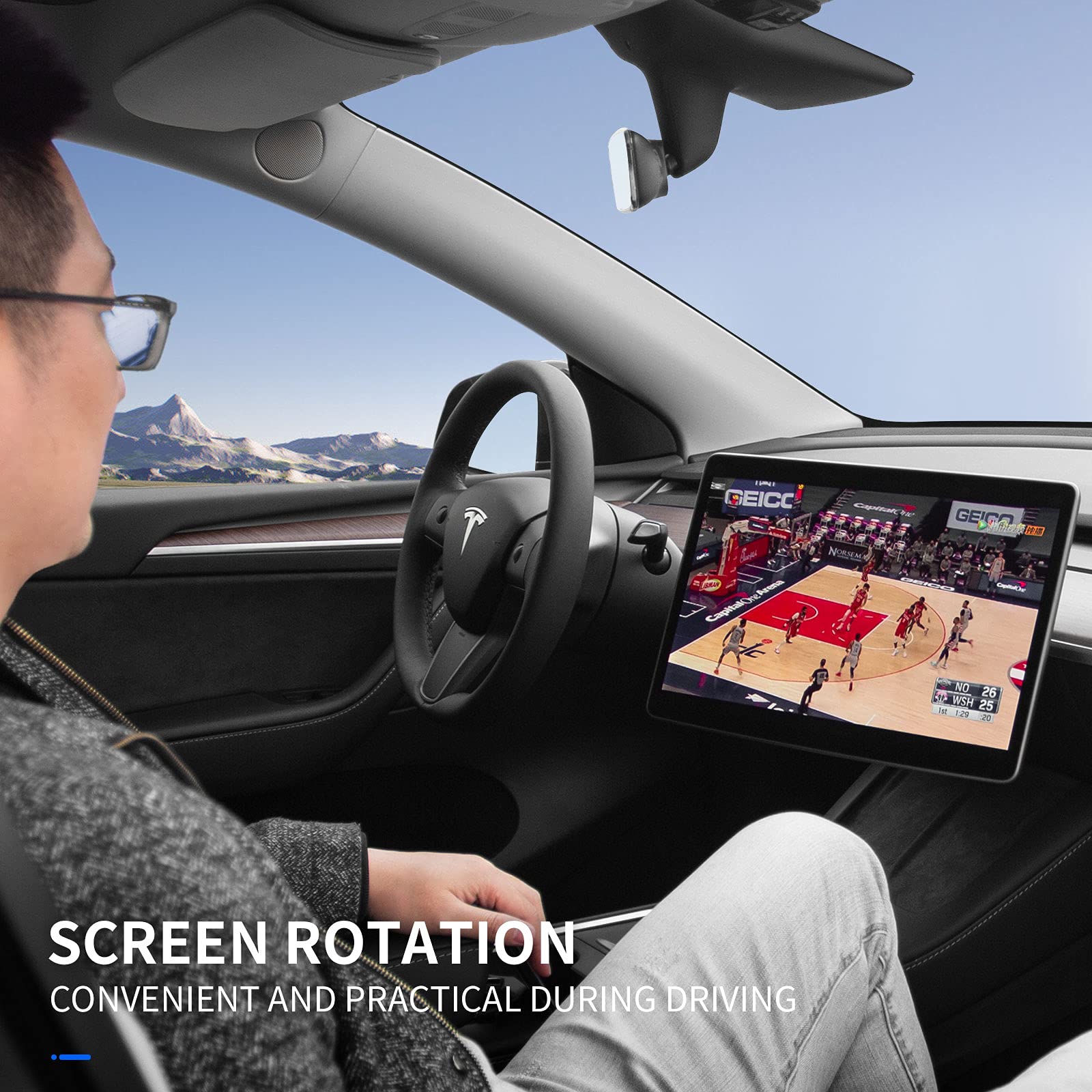 powoq Fit Tesla Model 3 Model Y Screen Rotating Holder GPS Navigation