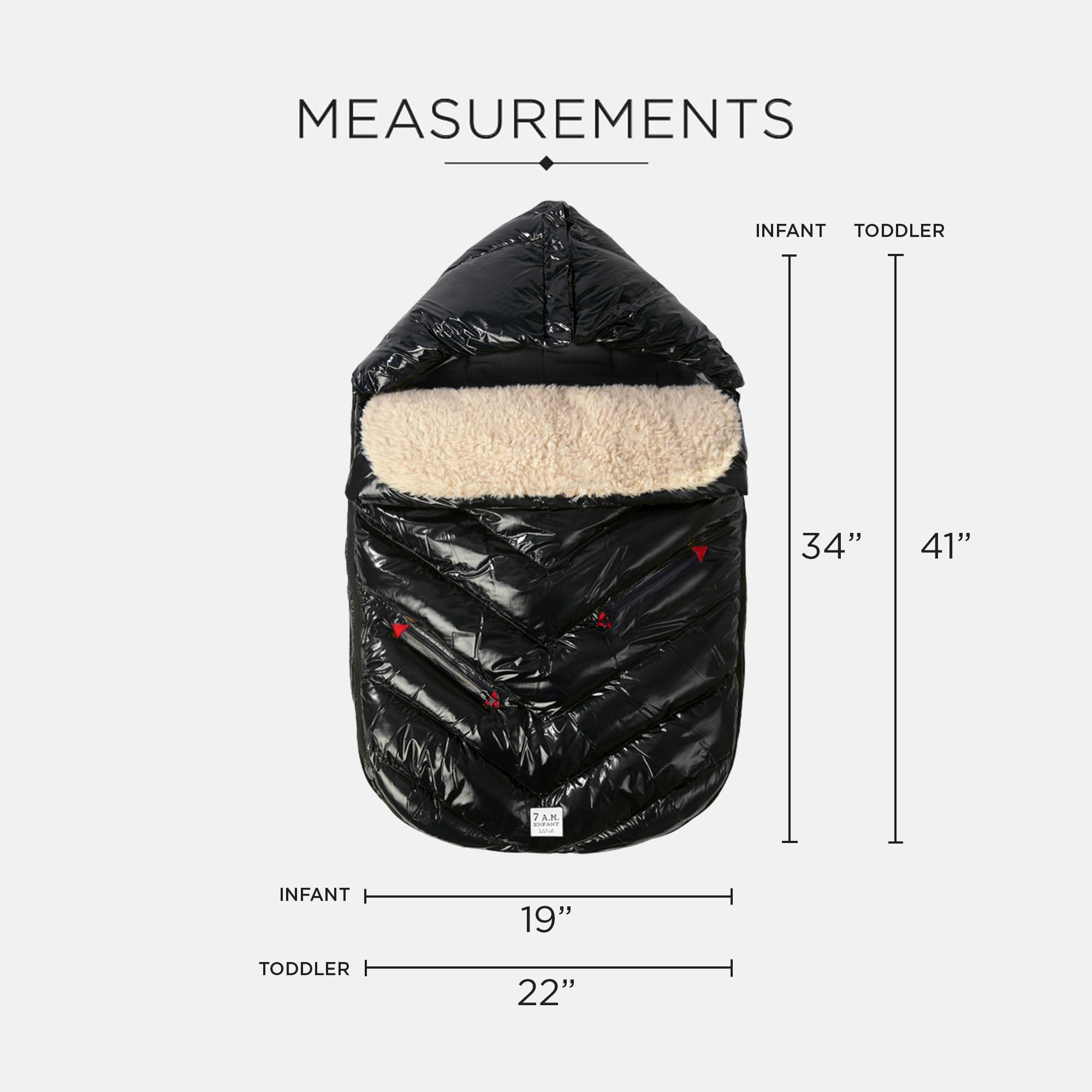 7AM Enfant - Saco para cochecito y asiento de coche, funda de bebé polar iglú para asiento de automóvil y cochecito, resistente a la intemperie y multitemporada, bolsa de banderines adaptables para