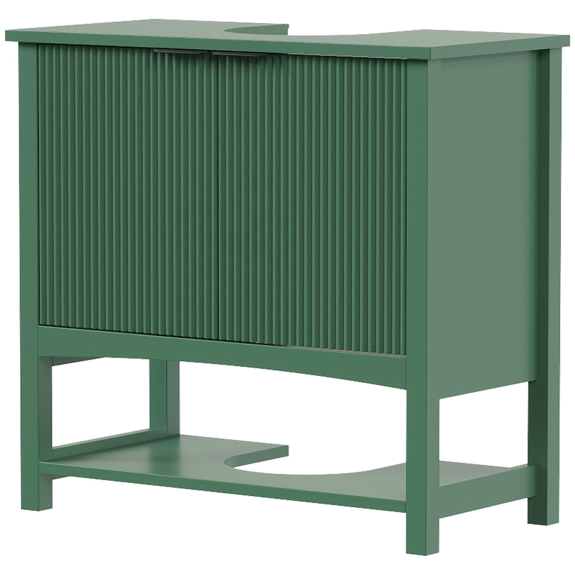 HOMCOM Mueble bajo Lavabo baño Wave 65x32x62 cm Verde Oscuro