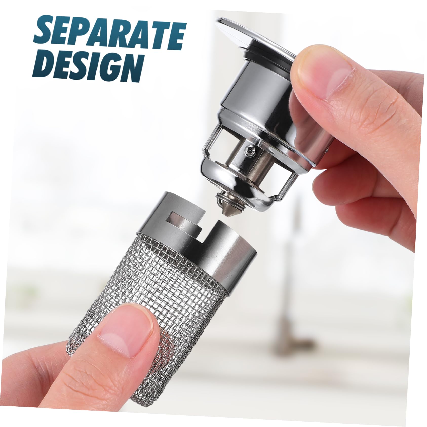 SHOWERORO Tapón De Desagüe De Lavabo Filtro De Acero Inoxidable y Núcleo De Latón Tapón De Fregadero Anti-Olor y Anti-obstrucción Diseño Práctico para Baño y Cocina