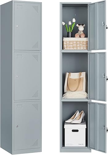 Vista 72 de Letaya Armario de almacenamiento de metal para empleados, armario organizador de acero con cerradura de 1 puerta para trabajo, escuela, gimnasio