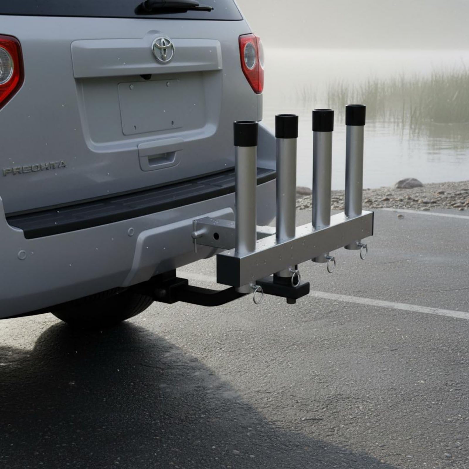 predolo Portacanne da Pesca Supporto Rack Appeso Portacanna Reggicanne Porta Attrezzatura in Acciaio Inossidabile Regolabile E Rimovibile per Auto E Pickup Adatto a Trasferte Tragitti tra Pausa Pesca