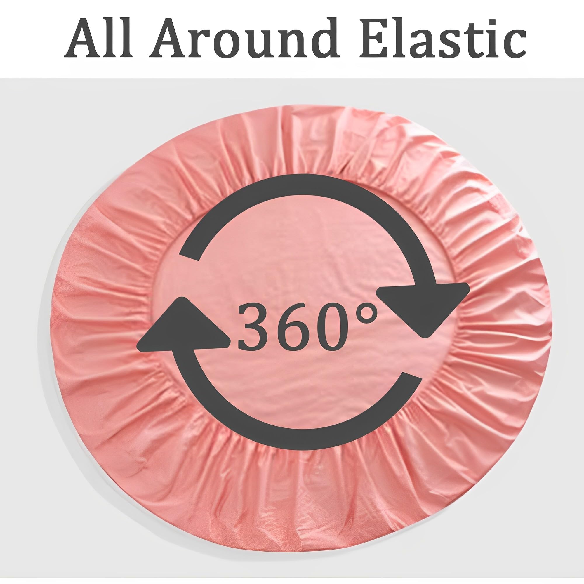 Highdi Rund Spannbettlaken Baumwolle Weiches Atmungsaktiver Mikrofaser Bettlaken, Matratzenschoner Tiefe Tasche für bis 25cm Matraze (250cm,Helles Rosa 1)