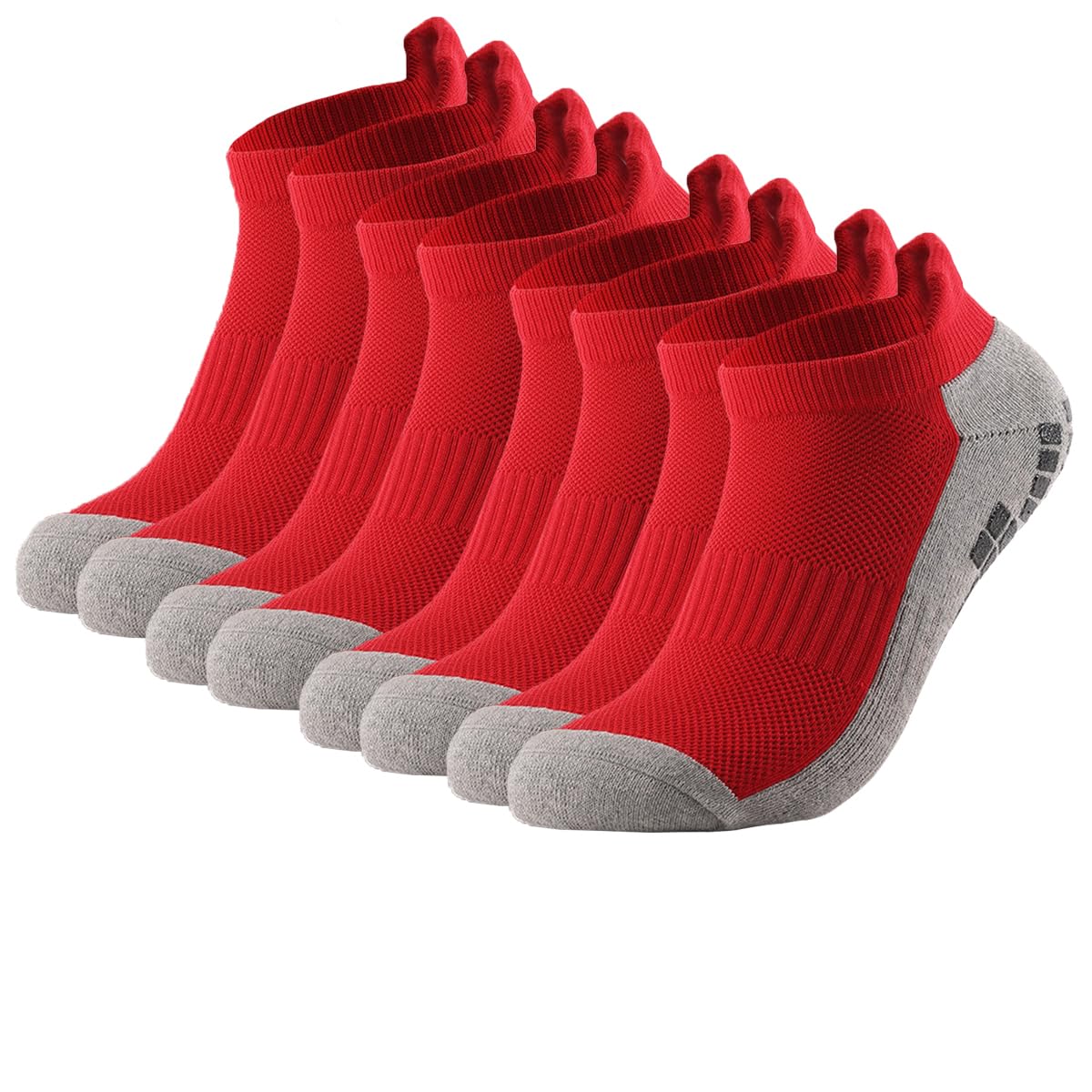 Calcetines de compresión de tobillo para hombres y mujeres, 2/4/6 pares, calcetines de compresión de corte bajo con soporte de tobillo, rojo, 8 pares, 8 Pares Rojo, 6-8