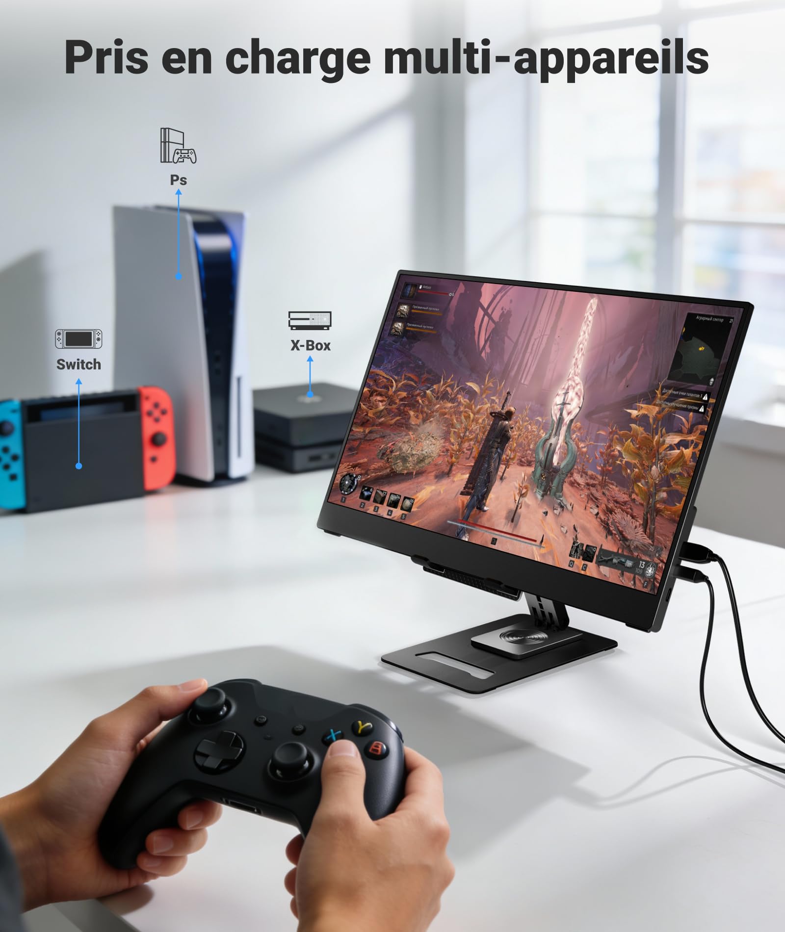 Ingnok Tragbarer Monitor 15,6 Zoll FHD 1080P IPS USB C HDMI für Laptop PC Mac PS3/4/5 Xbox